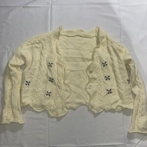 White cropped cardigan